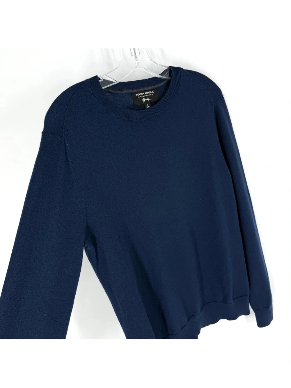 Banana Republic Merino Wool Sweater Mens Size Medium Navy Blue Lightweight